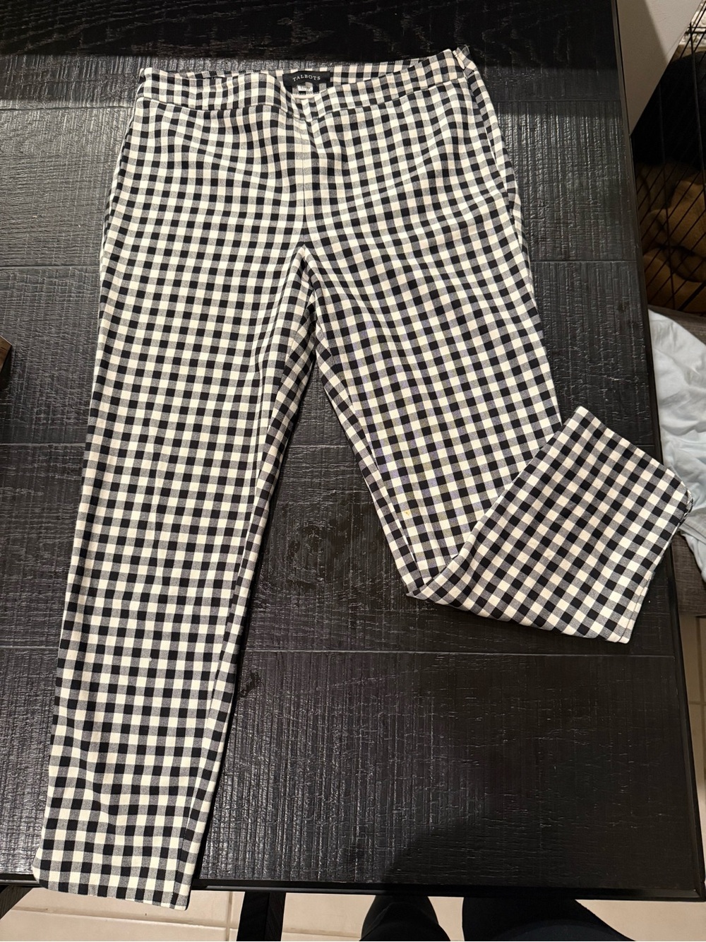 Talbots Black and White Gingham Pants